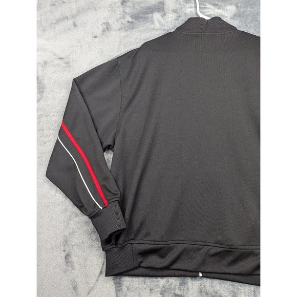 Y2K Athletic Works Track Jacket Mens L Full Zip Collared Baggy Relaxed 90s Black - Picture 8 of 13
